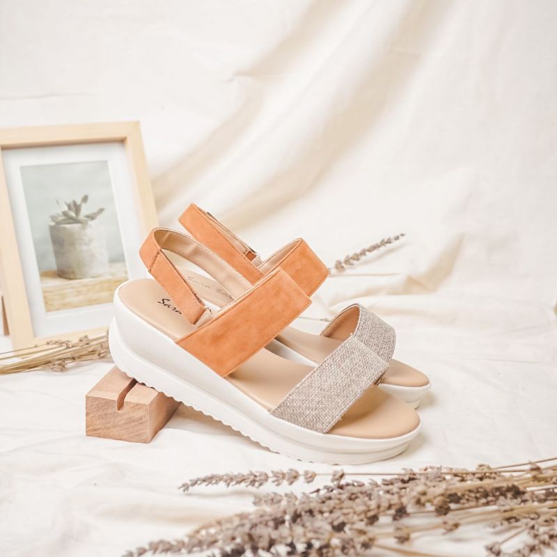 sandal wedges wanita sarasara bellina/sendal sarasara bellina wedges