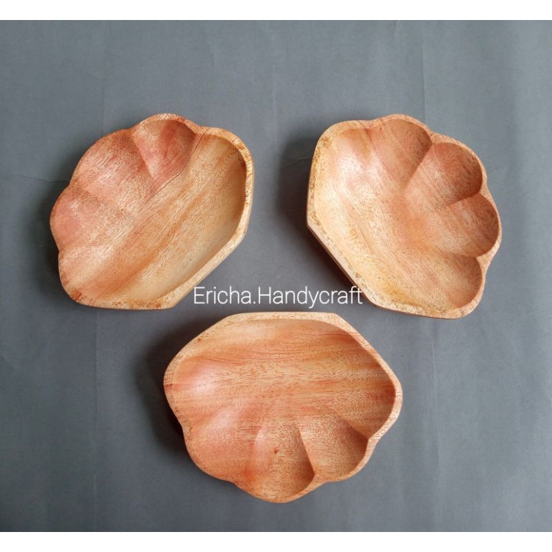 piring kayu mahoni/piring kerang kayu mahoni