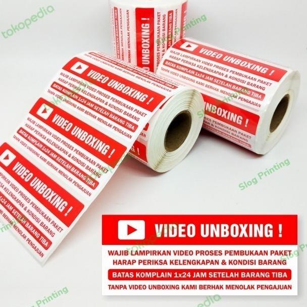 

❂ Stiker Label Wajib Video Unboxing 8,5 x 3,5 cm (1 roll isi 500 pcs) - 1 x 24 jam ➶