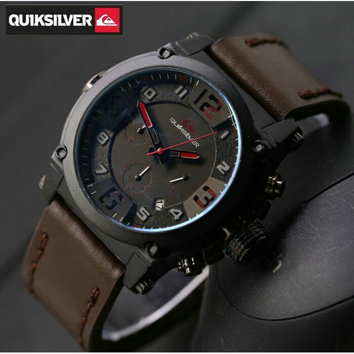 ORI 031 jam tangan pria quiksilver / jtr 1127 coklat