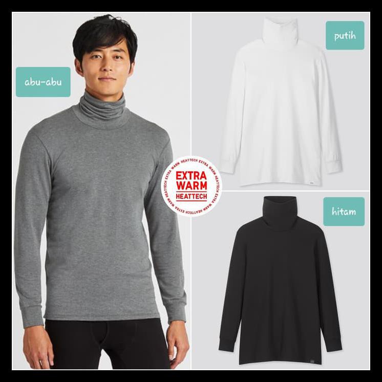 BANTING HARGA UNIQLO HEATTECH EXTRA WARM TURTLE NECK PRIA KAOS COWOK LENGAN PANJANG PAKAIAN DALAM