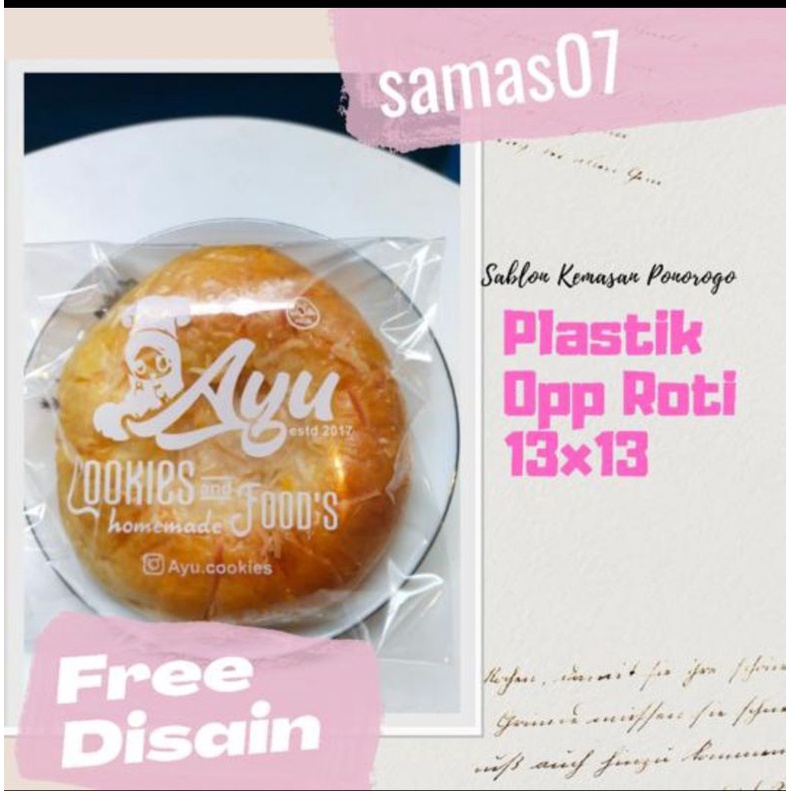 Sablon Plastik Opp Roti 13x13 Sablon Plastik Kemasan