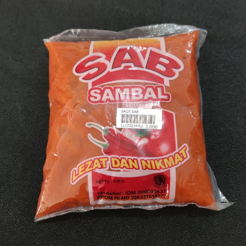 

sambal SAB saos tomat sab 450 gram halal lezat nikmat