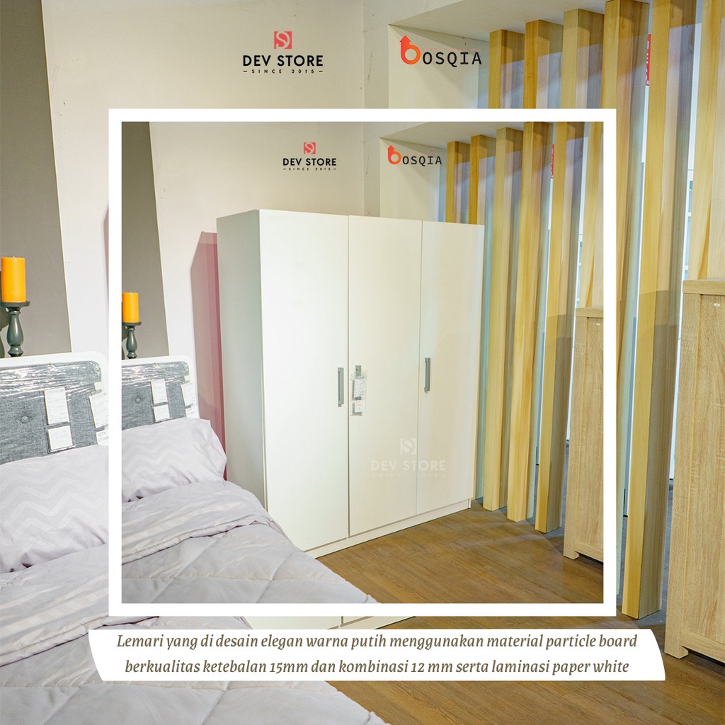 Lemari 3 Pintu Kleppan dengan Gantungan Gamis