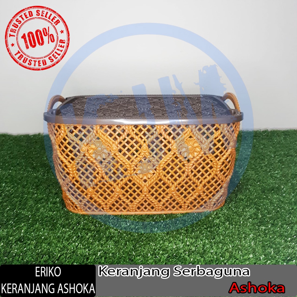 ERIKO KERANJANG ASHOKA - KERANJANG ROTAN PLASTIK SERBAGUNA - KOTAK ROTAN PENYIMPANAN PLASTIK ASHOKA