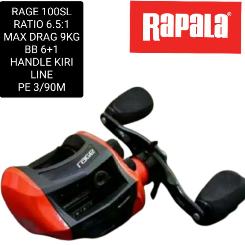 REEL / RELL / REL RAPALA RAGE 100 SL HANDLE HENDEL KIRI BC BAIT CASTING BAITCASTING