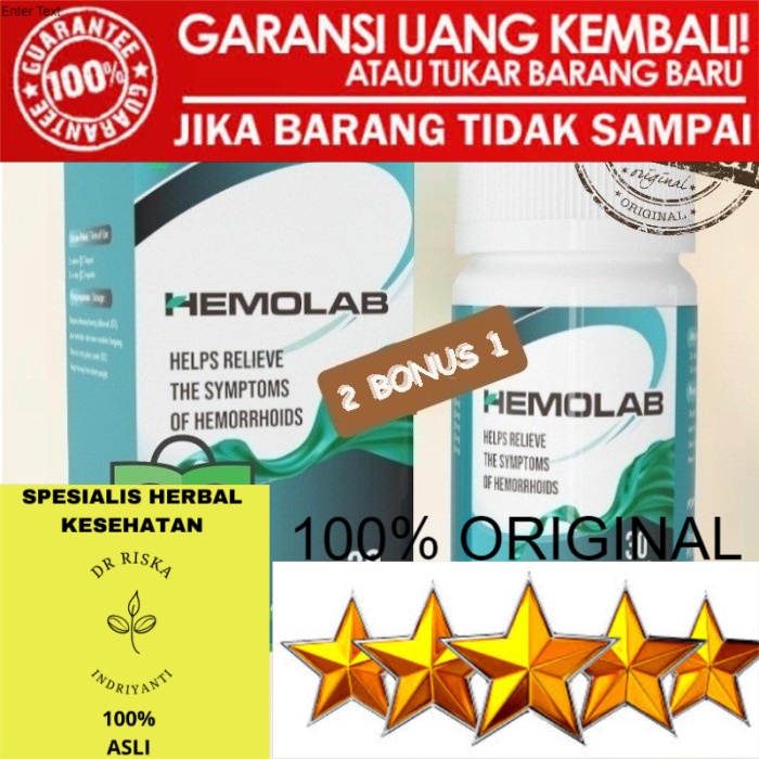 100% ASLI Hemolab Asli Obat Wasir Ambien Herbal Alami Bpom Original