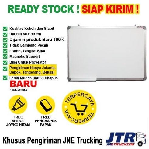 

Whiteboard / Papan Tulis Magnetic SAKANA 60x90 cm ( Single Face ) Terlaris