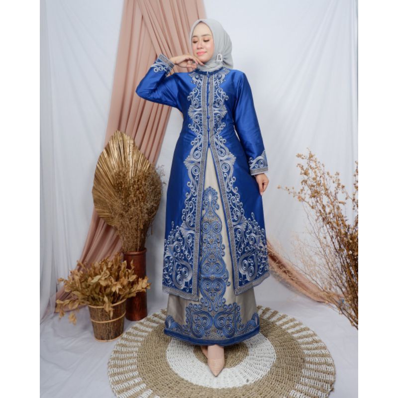 Stelan Tunik tafeta| Set Rok Tunik Kebaya Busui Frendly| Set Kebaya Kondangan| Set Rok Kupu - Kupu| Setelan Tunik Rok Kebaya| Kebaya Mewah| Setelan Kebaya Pesta Mewah| Set Tunik Melayu