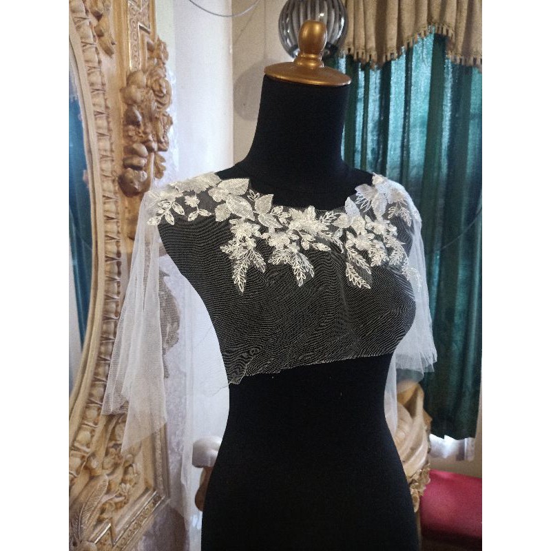 bolero tile / cape tile / bolero pengantin / bolero brukat / cape brukat