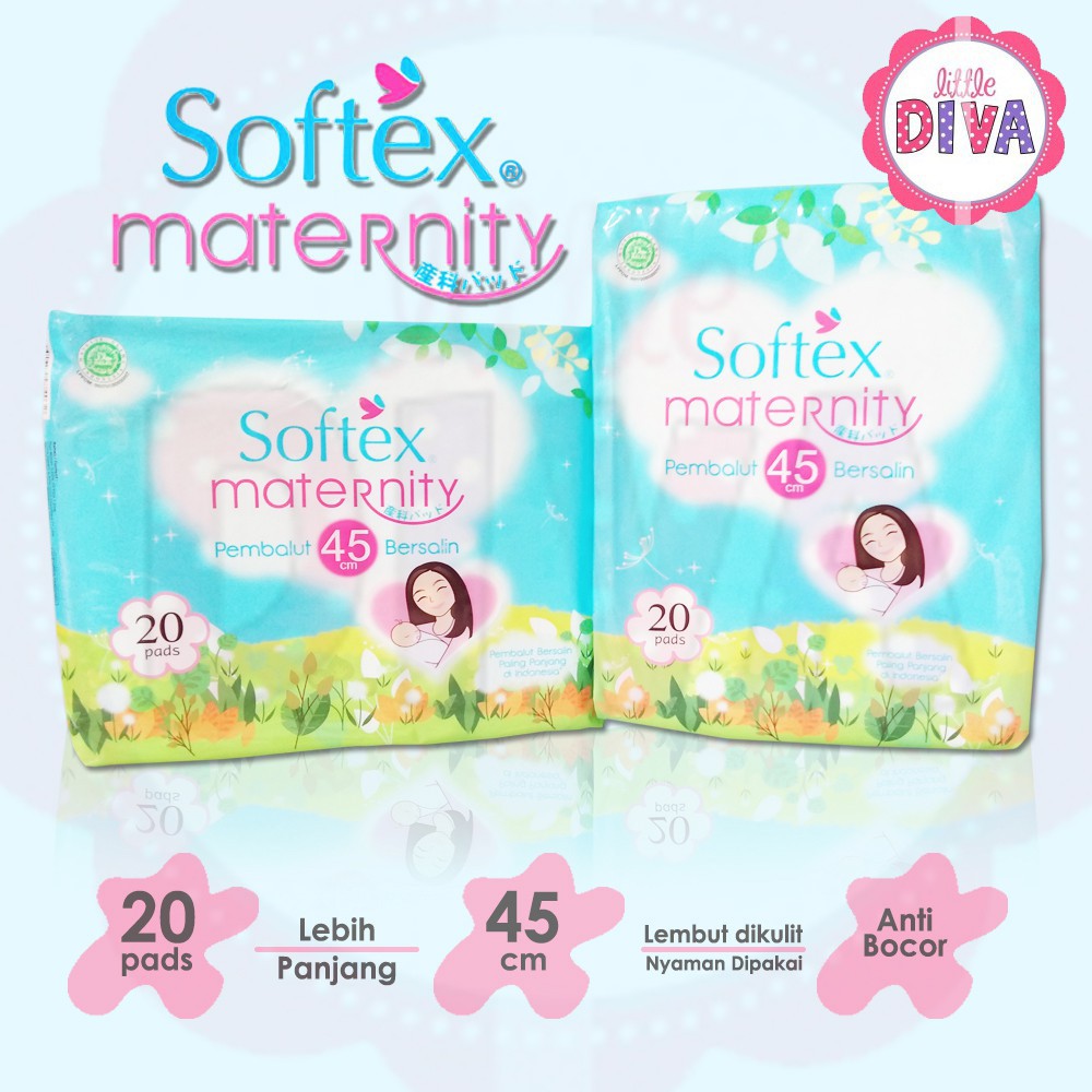 SOFTEX MATERNITY PADS 10 &amp; 20 pcs - Pembalut BERSALIN - Panjang 45 cm pembalut Nifas