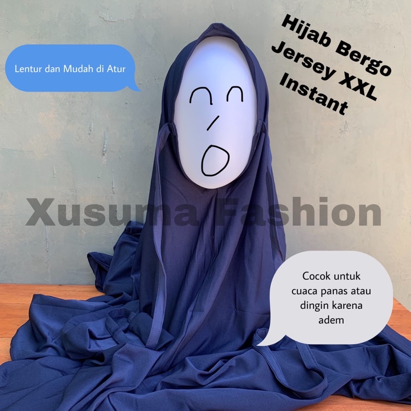 Jilbab jersey Instan Jumbo XXL