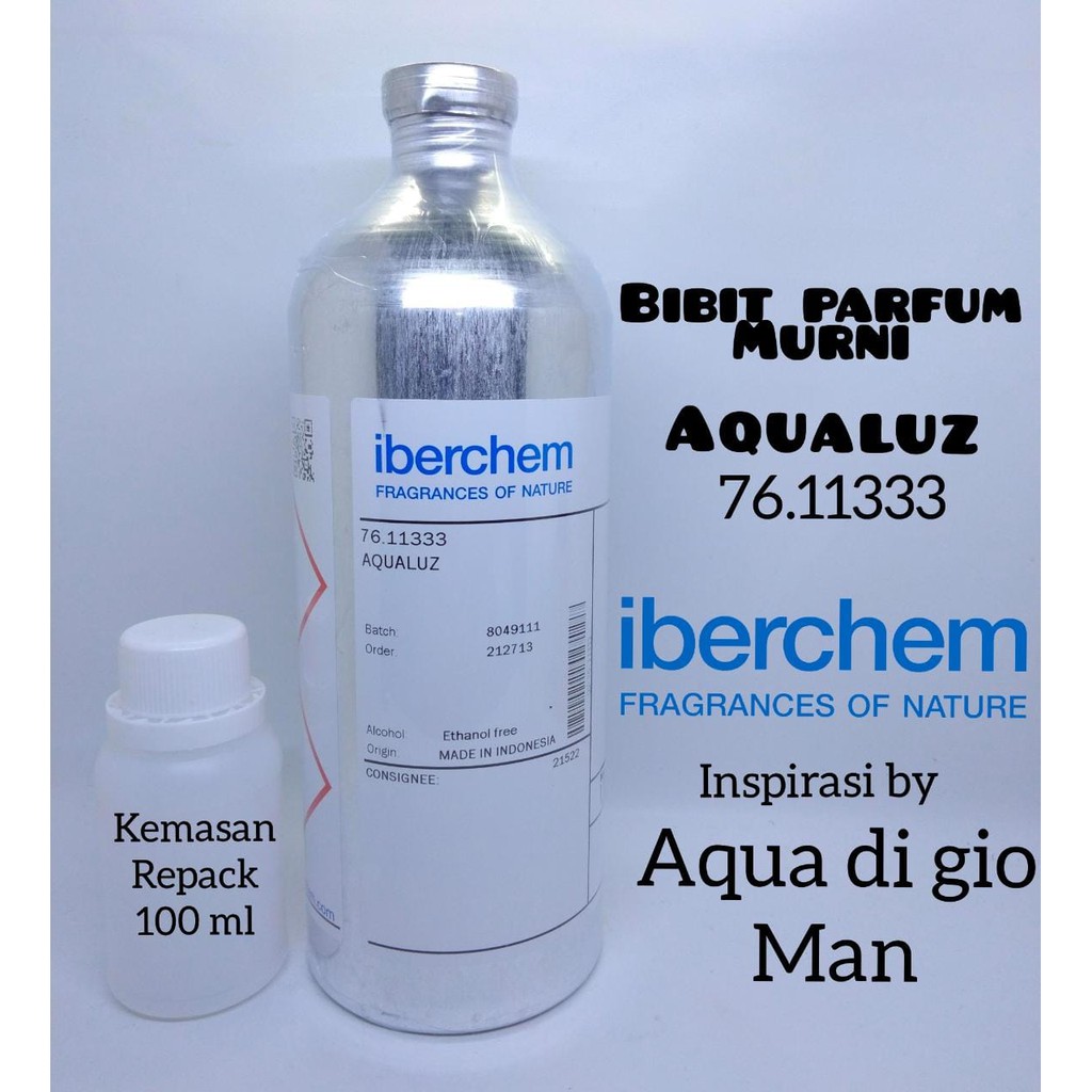 AQUALUZ BIBIT PARFUM MURNI 100 ML. BY IBERCHEM INSPIRASI AQUA DI GIO MAN