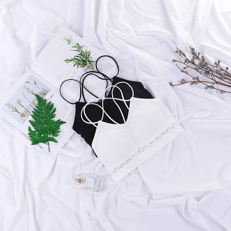 BFU023 Sport Bra Fashion Wanita Model Jaring Tali Silang Yoga Bra Import Pakaian Dalam Wanita SImple
