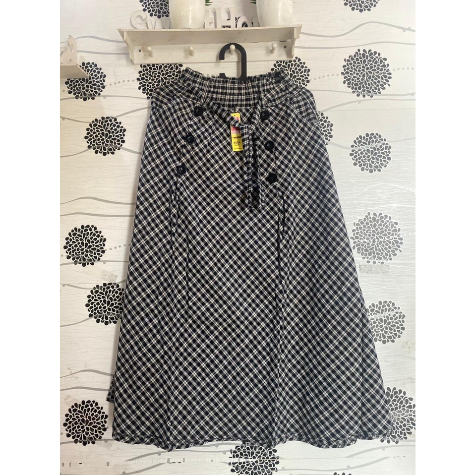 ROK FLANEL IMPORT PANJANG/ROK TARTAN/ROK KOTAK PAYUNG-B