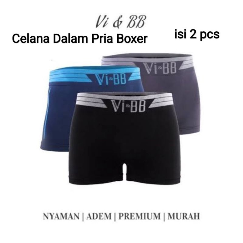 2pcs Celana Dalam Pria Boxer Dewasa Remaja CD laki laki vi Bb tokozifa25
