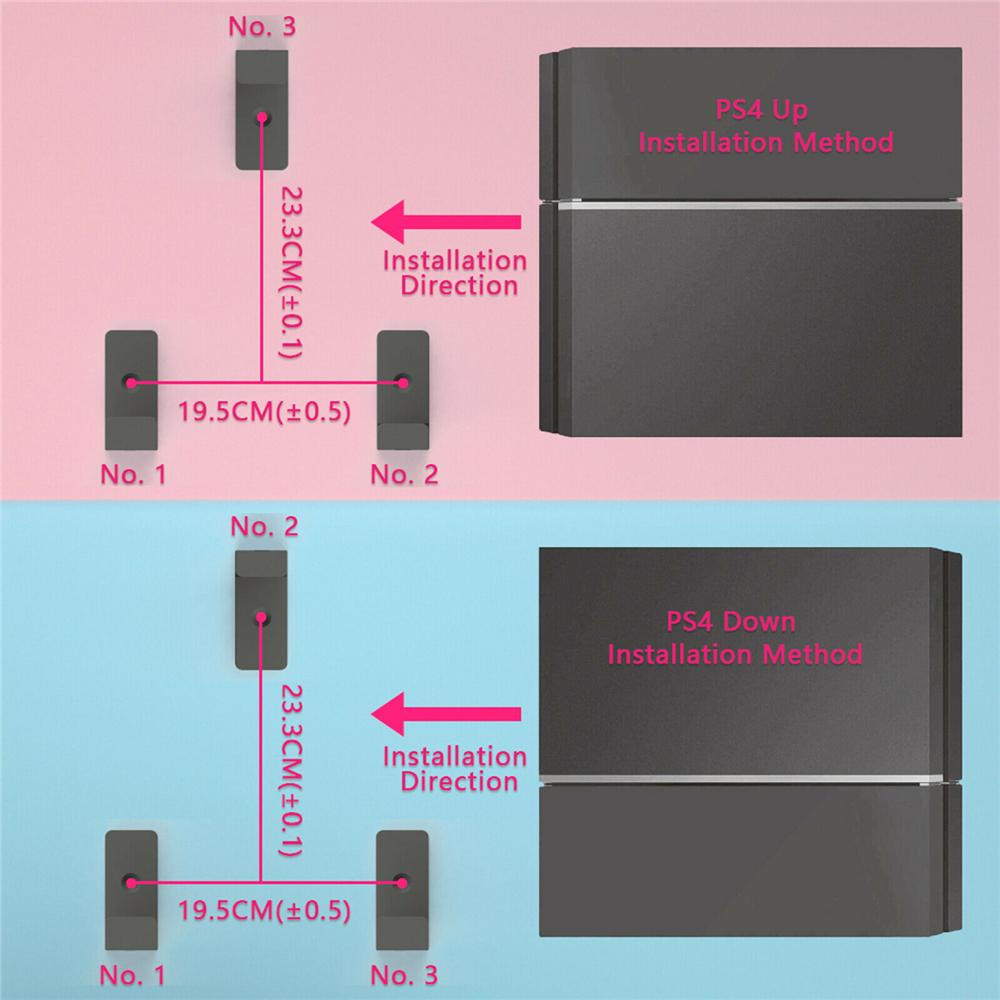 POPULAR Bracket Aksesoris Tempel Dinding Populer Set Rak Host Untuk Untuk Sony PlayStation4 PS4 Slim Pro
