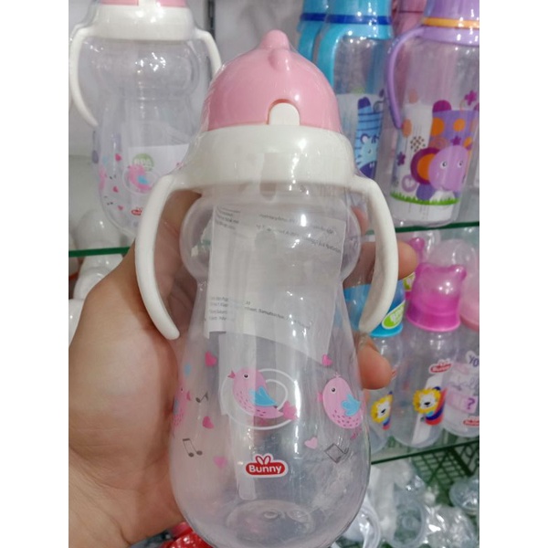 Bunny Training Cup White Straw/Botol Minum Dengan Sedotan