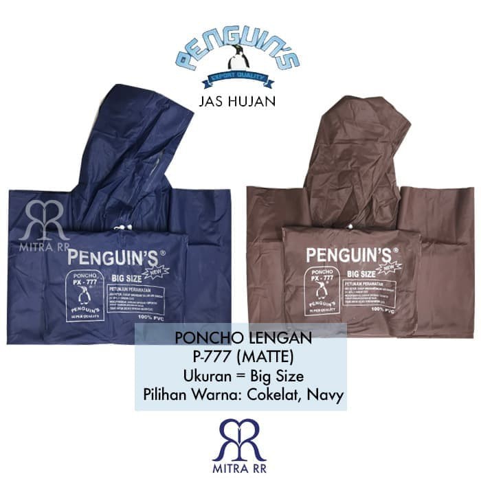 Jas Hujan Poncho Super Tebal Big Size Penguins PX-777 Ponco