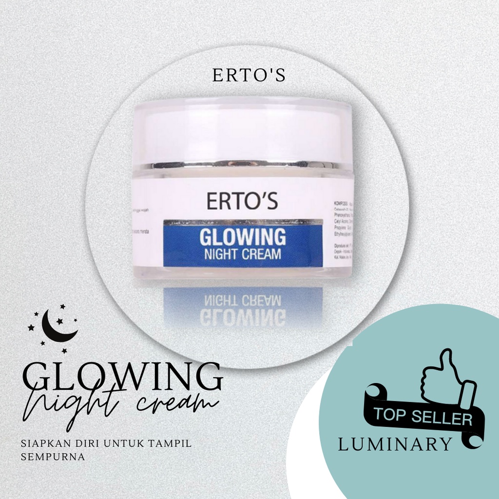 ERTOS GLOWING NIGHT CREAM WHITENING KRIM ORIGINAL BPOM