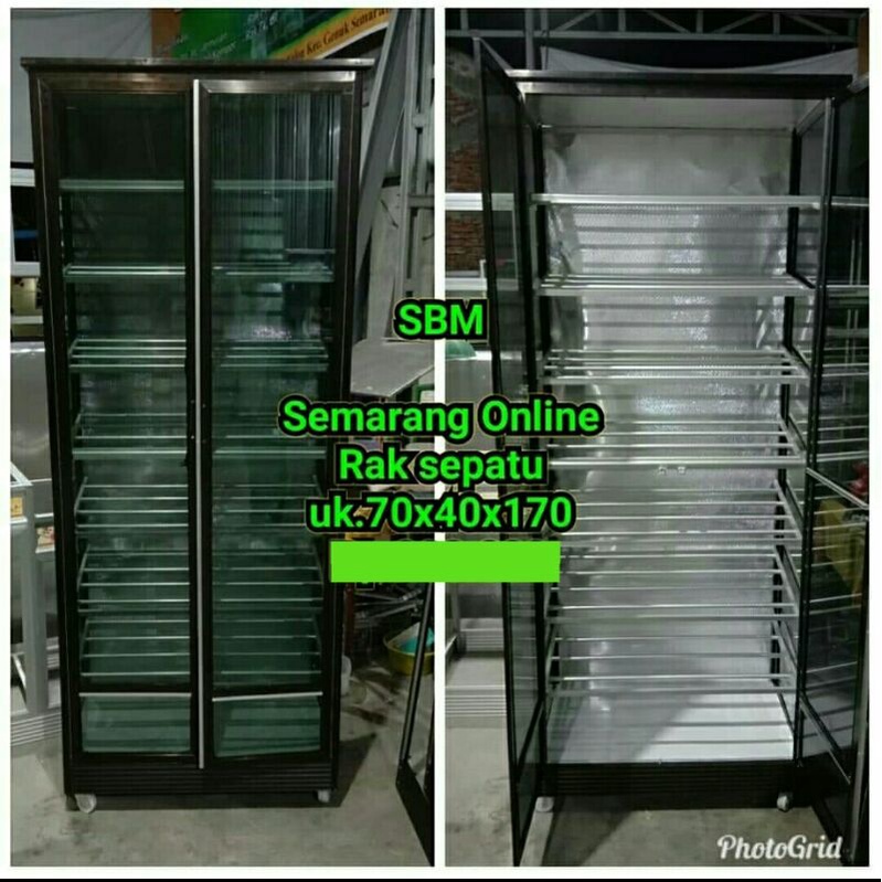Sbmsemarang -  RAK SEPATU KACA 70/ LEMARI SEPATU ( HANYA SEMARANG)