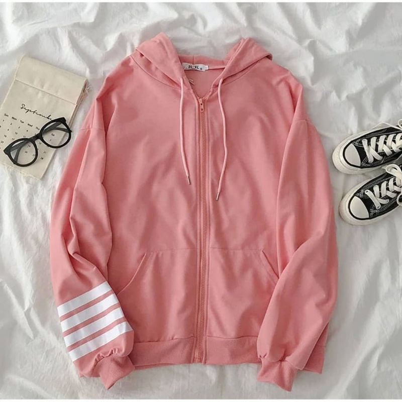 Jaket Sweater Hoodie Wanita Oversize Outerwear Pakaian Sweatshirt Korean Style Hudie Cewek ZOPY-2