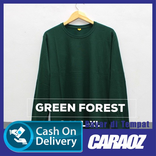 Baju Kaos  Polos  LS GREEN FOREST Tangan Lengan  Panjang  