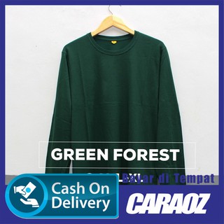  Baju  Kaos Polos LS GREEN FOREST Tangan Lengan Panjang 