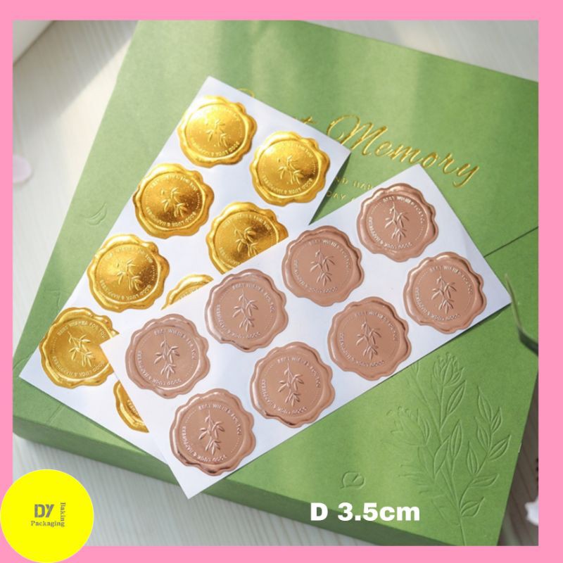 

sticker gift box gold metalic sticker best wishes