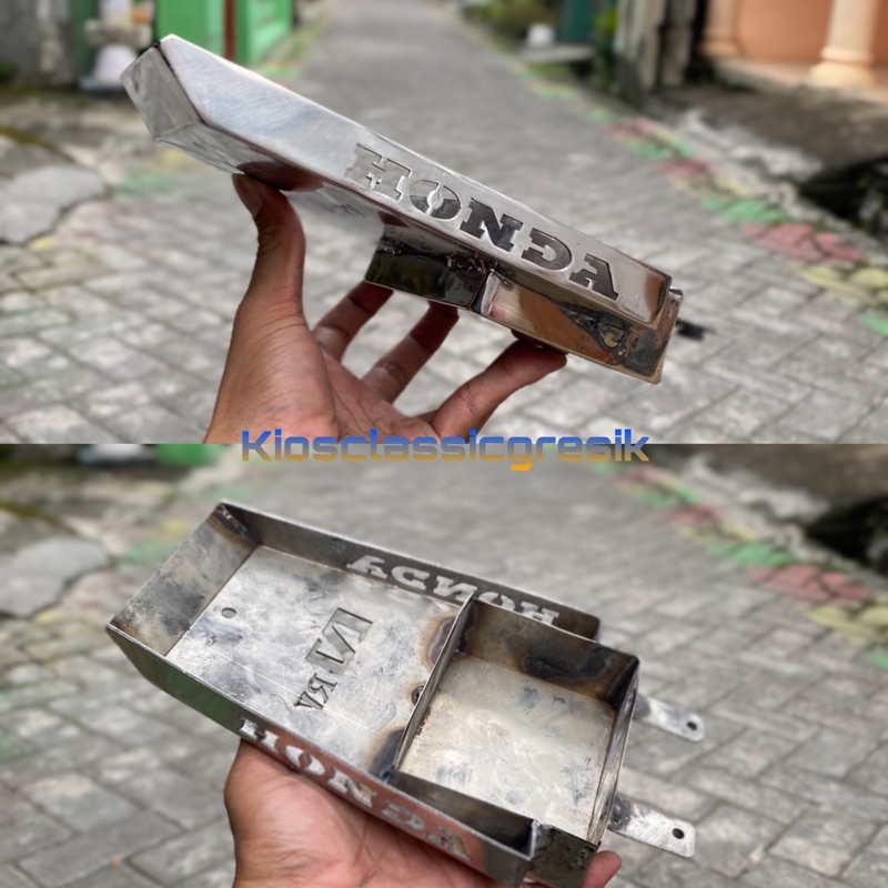 pangkon dudukan aki CB GL GL100 MP stainless stenlis