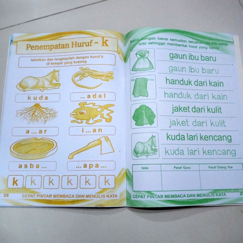 buku anak, buku cepat pintar membaca dan menulis kata