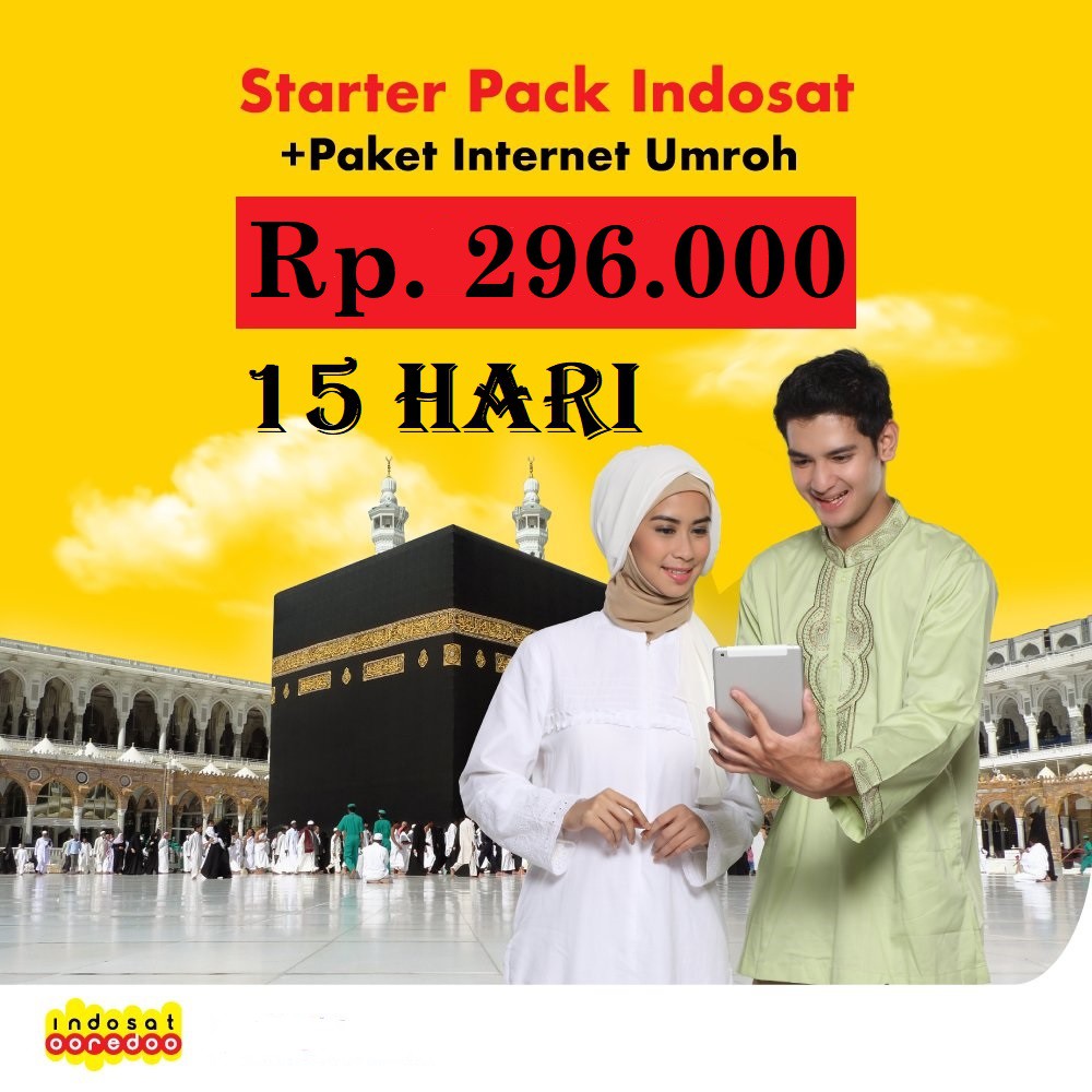 Kartu Paket data Umroh im3 indosat internet unlimited 15 hari