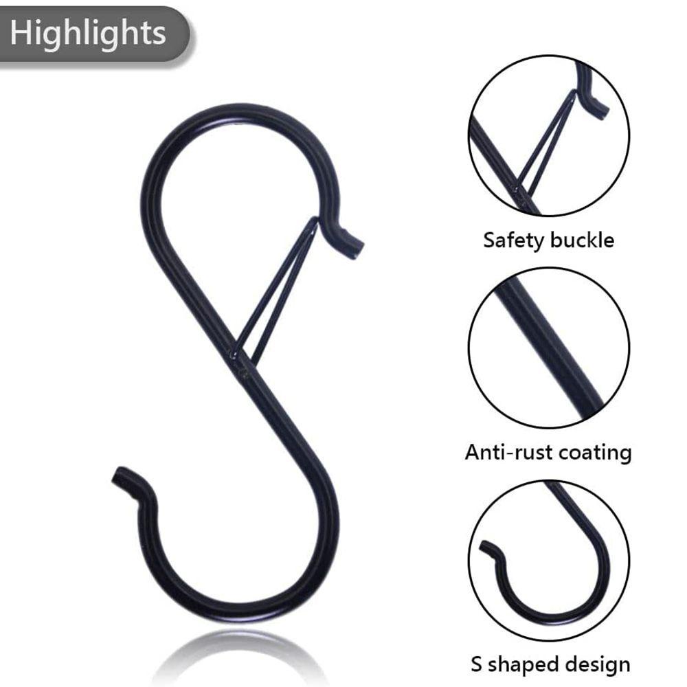 Preva 4 Pcs S Kait Heavy Duty Anti-Drop Taman Kamar Mandi Safety Buckle Hook