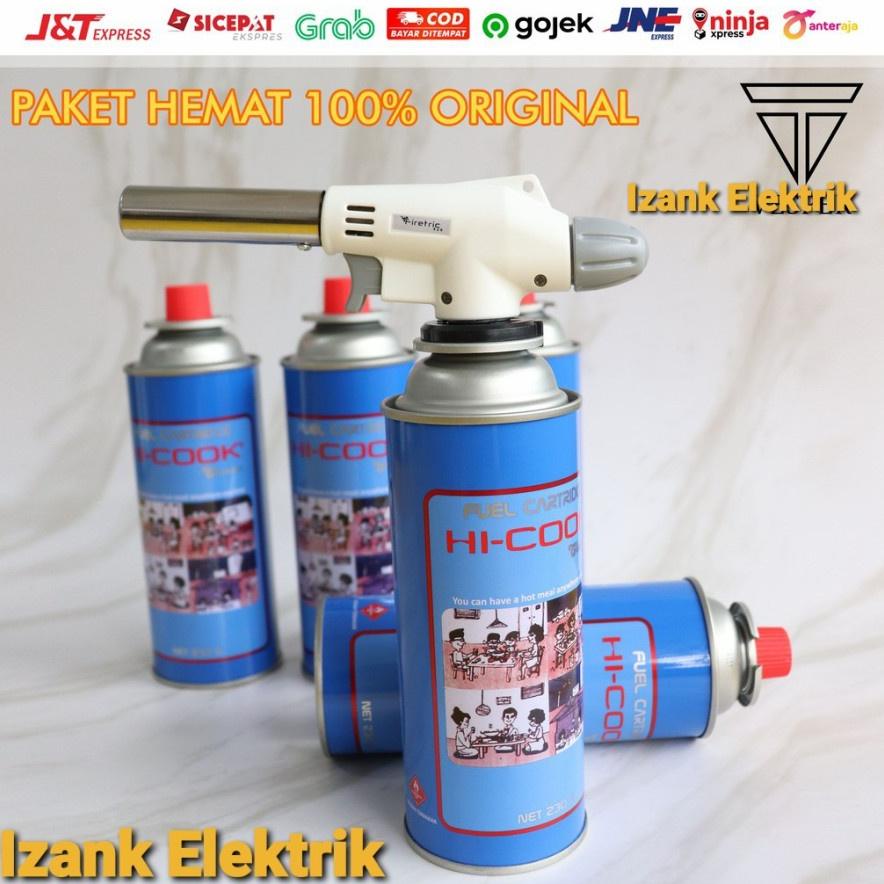 Gas Torch + Gas Hi Cook 230 Gr Pematik Gas Kompor Api Blow Torch Flame Gas Torch + Gas Hi Cook 230 G