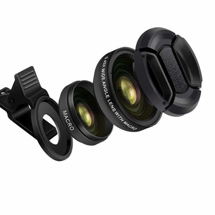 UT Lensa HP Fotografi Super Lebar Wide Angle Lens 0.45x + Macro 12.5x Untuk Smartphone Titangadget ➛ ✾ღ