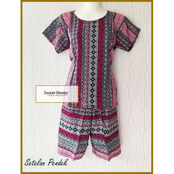 Sweet Honey ~ Grosir Setelan Pendek Tie Dye Bali dan Motif Bunga Piyama Tiedye