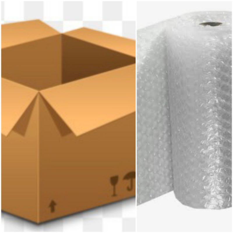 

kardus tebal dan Bubblewrap