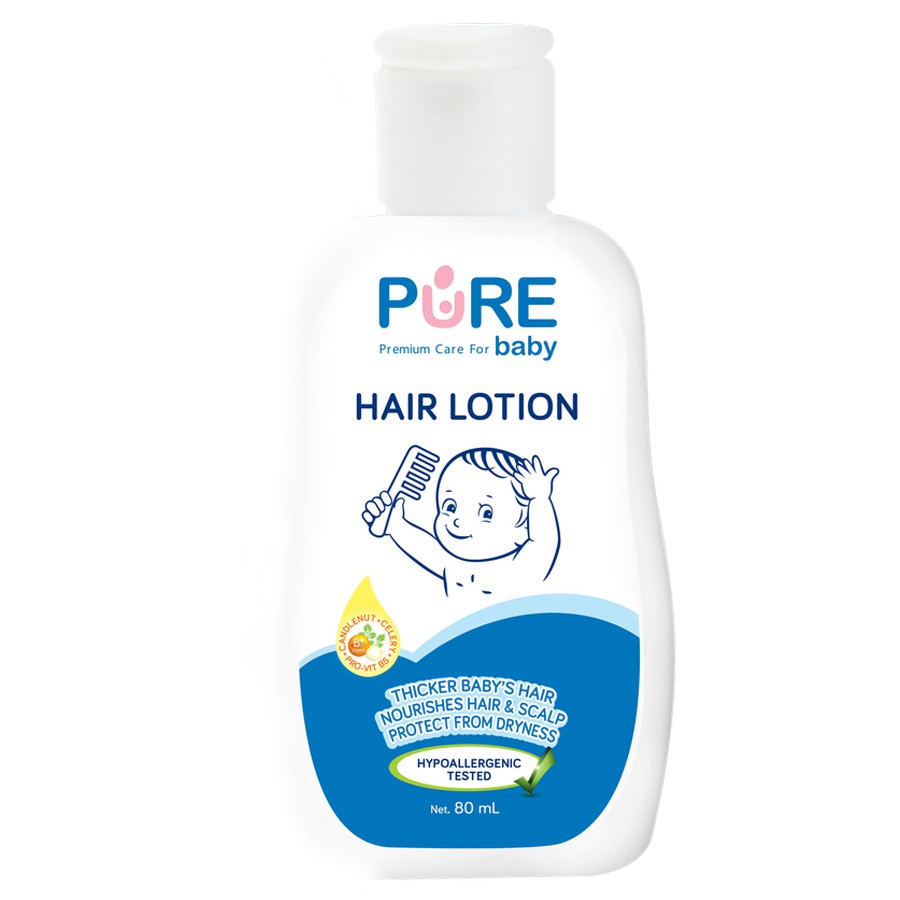 80 ML PURE BB Baby HAIR LOTION 80ml Minyak Rambut Bayi dengan Kemiri + Seledri - PREMIUM CARE