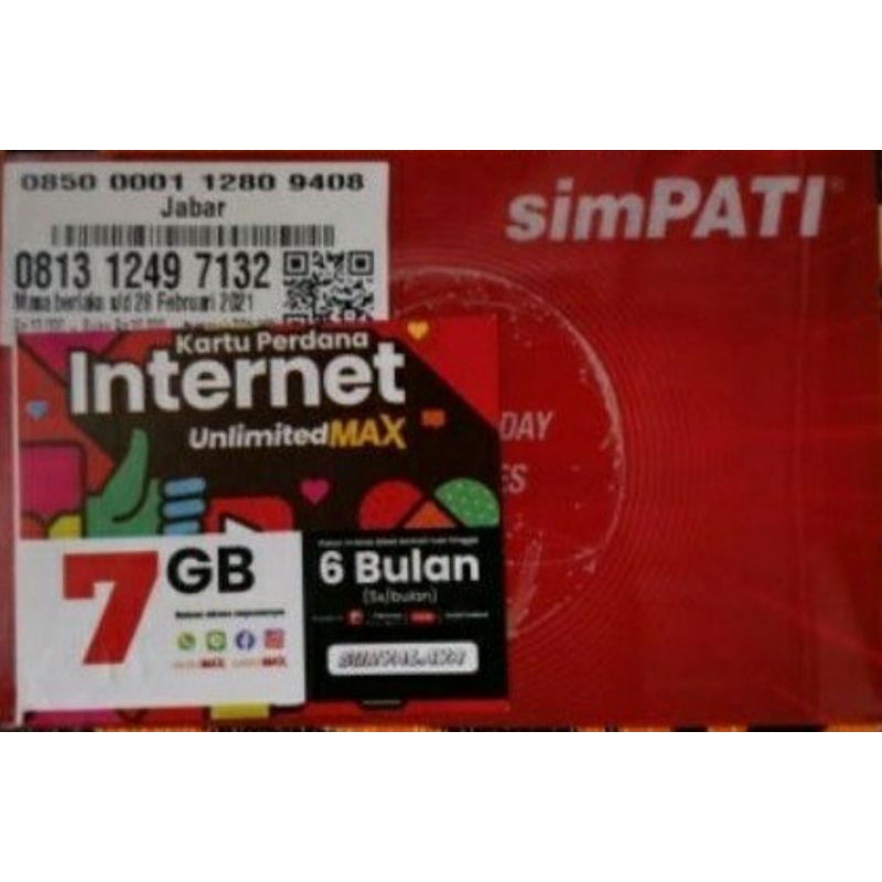 Perdana simpati Unlimited Max 7 GB