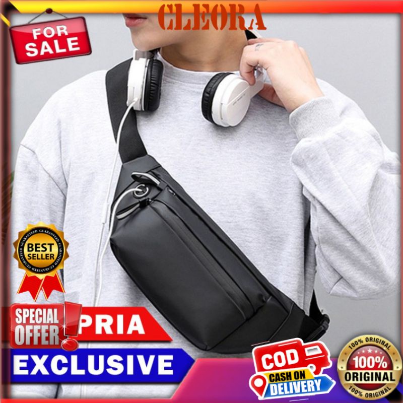 Tas Selempang Bahu YIPINU Original Pria Wanita Waistbag Waterproof Kekinian Asli Import Ori Branded 