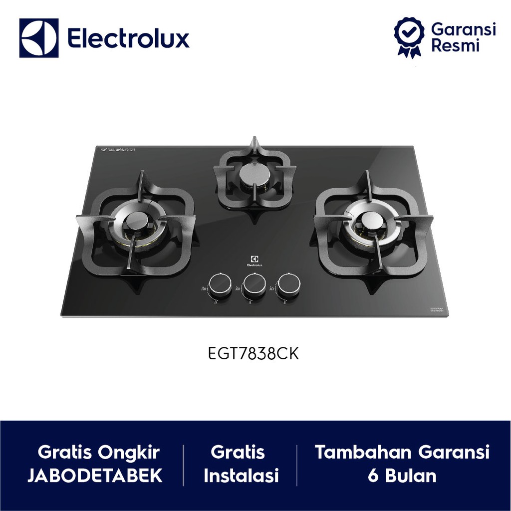 

Electrolux Kompor Tanam Potenza 78cm 3 tungku EGT7838CK / EGT7838 CK