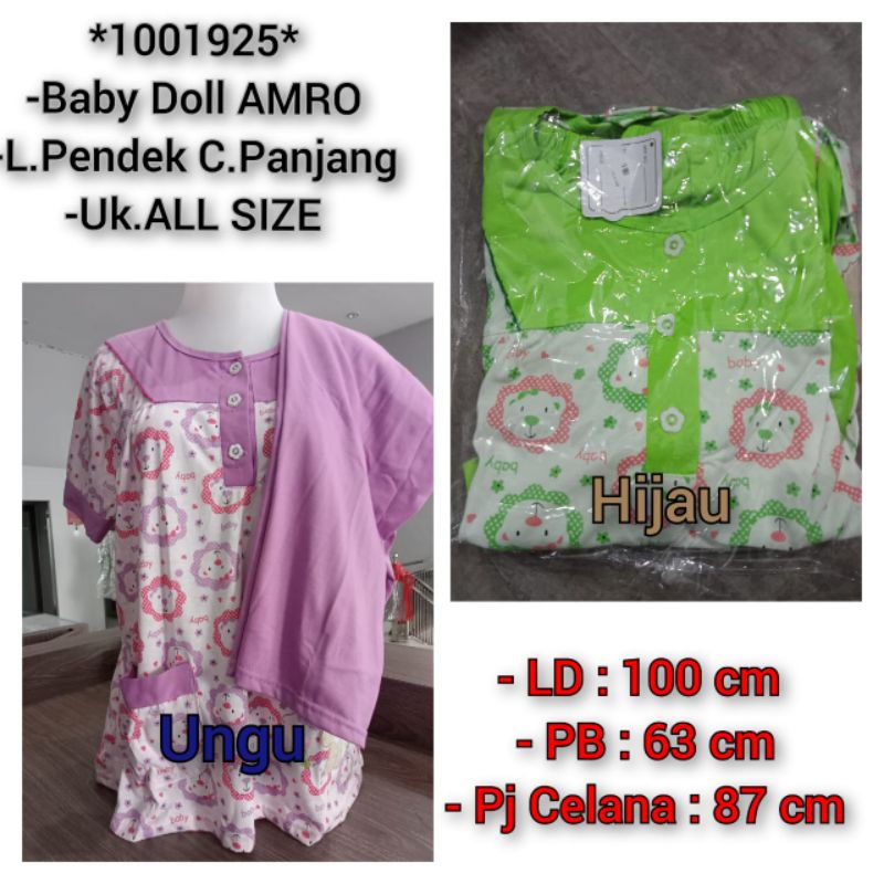 Baju Tidur Wanita/Baby Doll Amro (Label Putih)/Piyama Prempuan