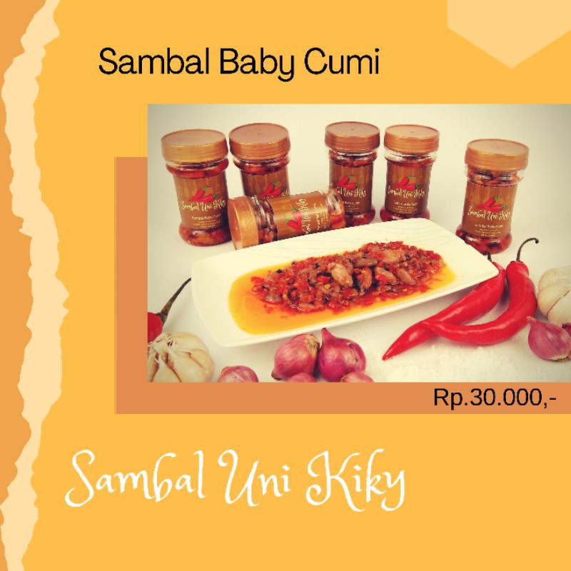 

Paket 3 Botol Sambal Baby Cumi Uni Kiky Pedas 150gram