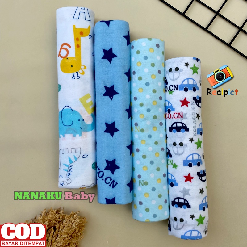 4 PCS Pernel Bayi Bedong Bayi Baru Lahir Motif Karakter Ukuran 95 Cm x 75 Cm Anababy.id