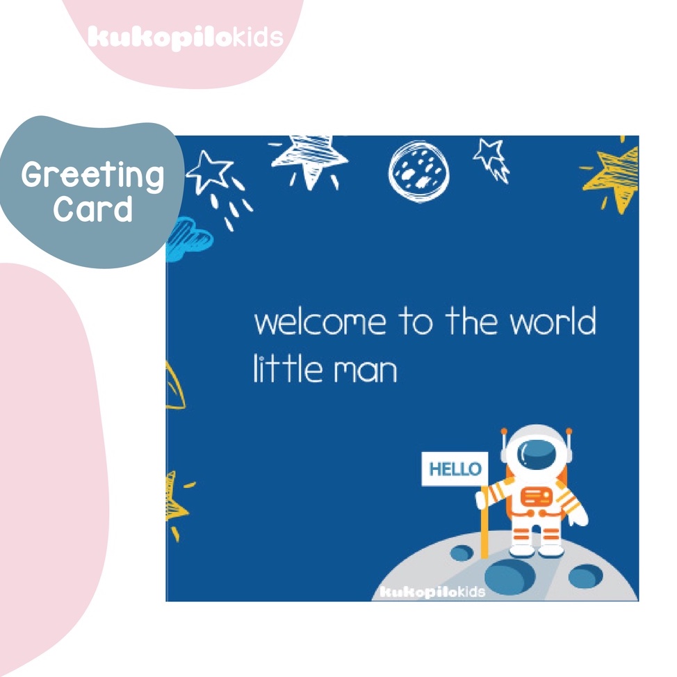 Kartu Ucapan Greeting Card Bayi Newborn Galactica Untuk Kado Hampers Perlengkapan Bayi Baru Lahir Kukopilokids