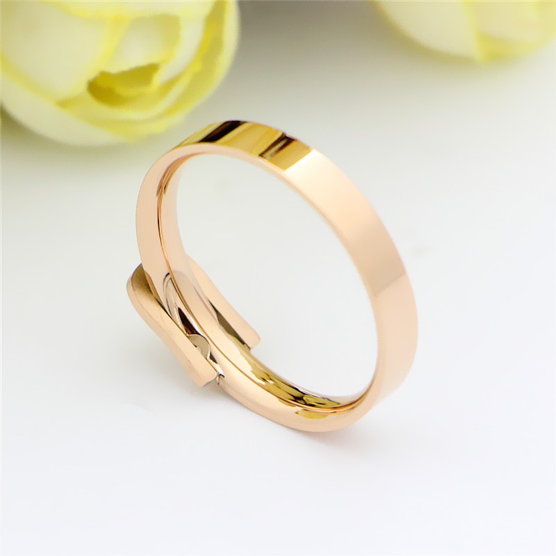 Cincin Titanium Mini Korea Wanita CK148 motif elegan cocok untuk pesta kantor hadiah nikah / kawin