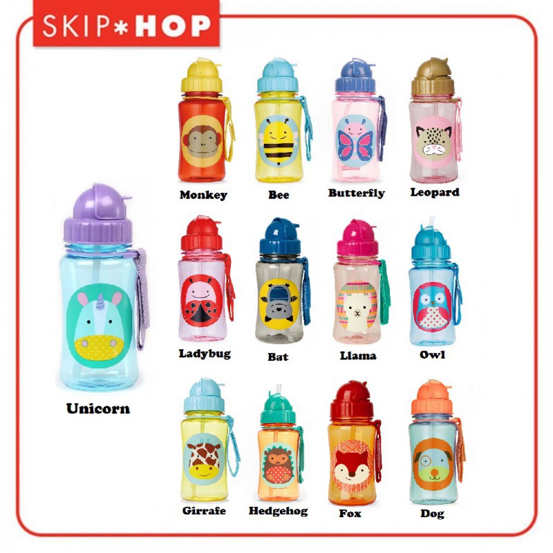 Skip Hop Zoo Straw Bottle Botol Minum Anak 350ml