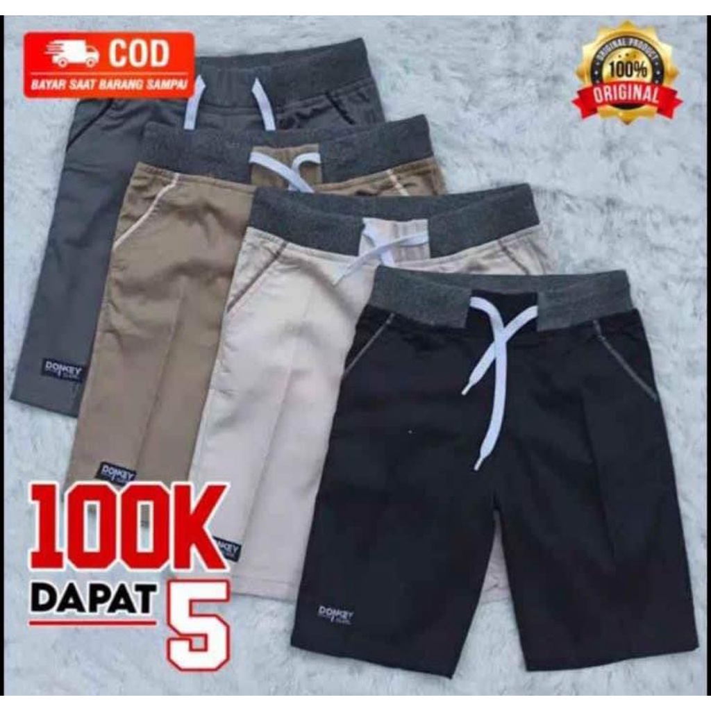 ( Termurah ) TERLARIS CELANA PENDEK CHINOS PRIA DEWASA 100 RIBU DAPAT 5