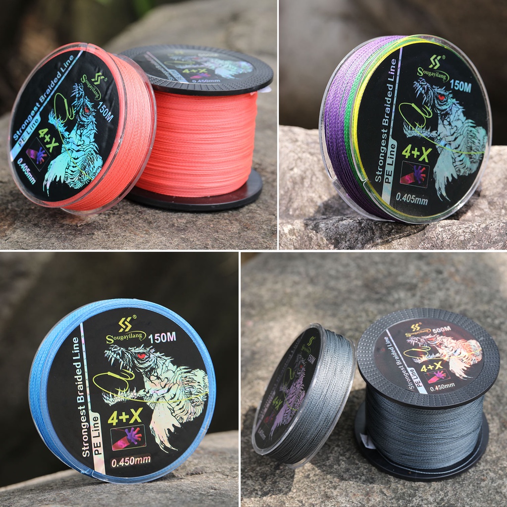 150M 4+1 X PE Fishing Line 22LB-87.1LB 10-40kg  Kuat dan Tahan Lama Untuk Air Tawar Untuk Carp / Slive Carp / Balok