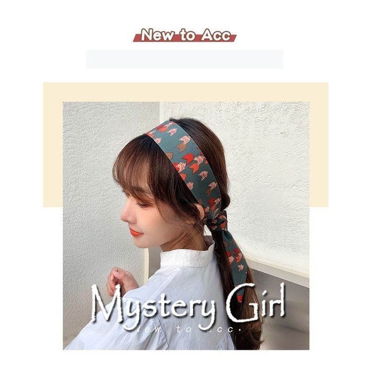 Mysterygirl -Jedai Rambut Syal Mini Scarf Twilly, Scarf Leher, Scarf Tas, Bahan High Grade Silk Ikat rambutI Motif Bunga